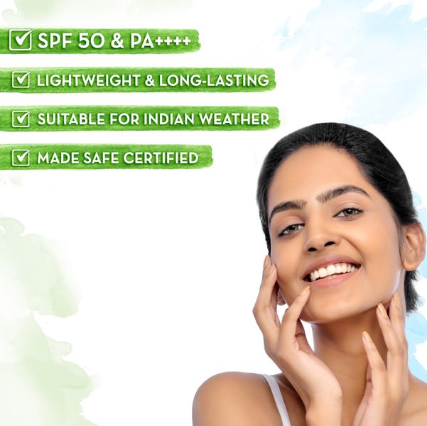Mamaearth Ultra Light Indian Sunscreen SPF50 PA+++, 80 ML
