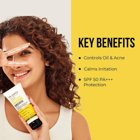Dr. Sheth’s Centella & Niacinamide Oil & Acne Control Sunscreen, 50 GM