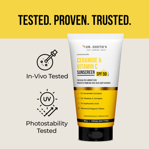 Dr. Sheth’s Ceramide & Vitamin C Sunscreen, 50 GM