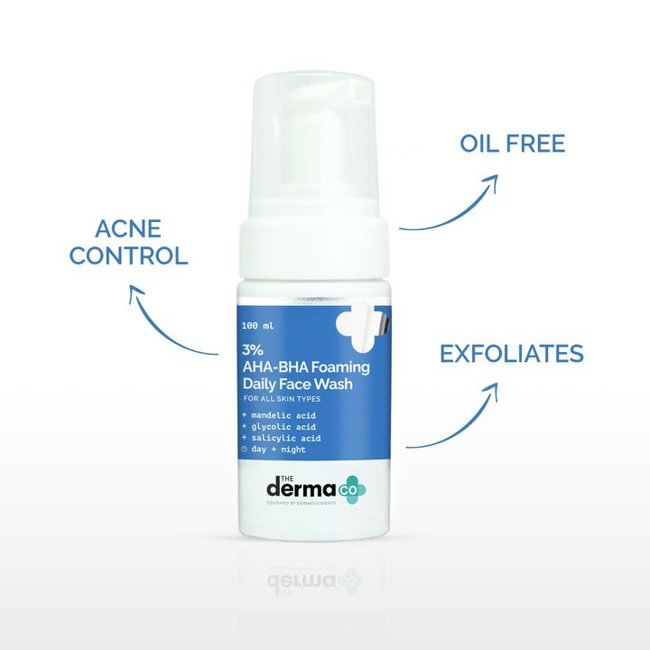 The Derma Co. AHA-BHA Foaming Facial Cleanser, 100 ML