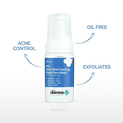The Derma Co. AHA-BHA Foaming Facial Cleanser, 100 ML
