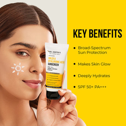 Dr. Sheth's Haldi & Hyaluronic Acid Sunscreen, 50 GM