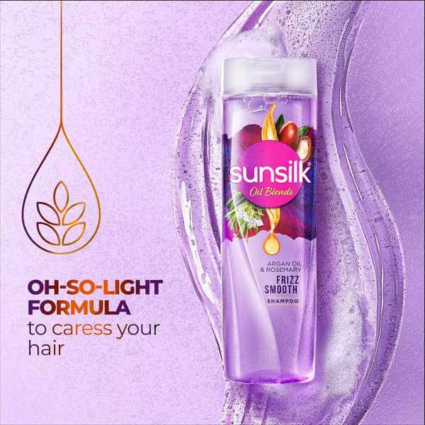 Sunsilk Argan Oil & Rosemary Frizz Smooth Oil Blends Shampoo, 370 ML