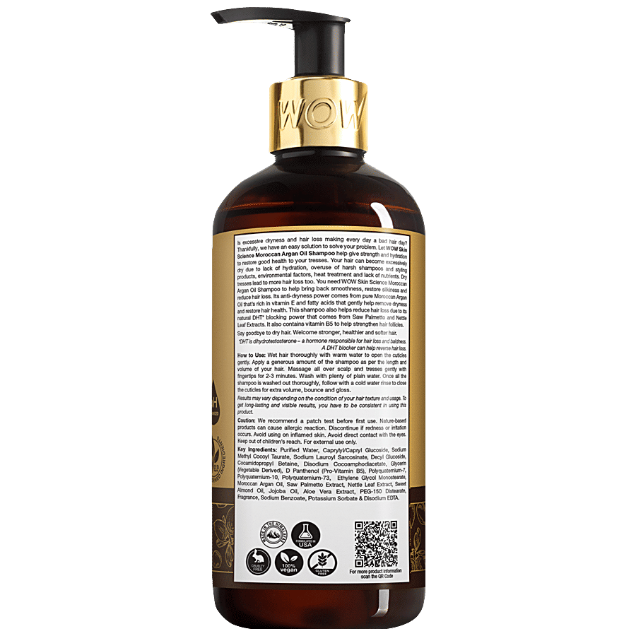 WOW SKIN SCIENCE ARGAN OIL SHAMPOO, 300ML