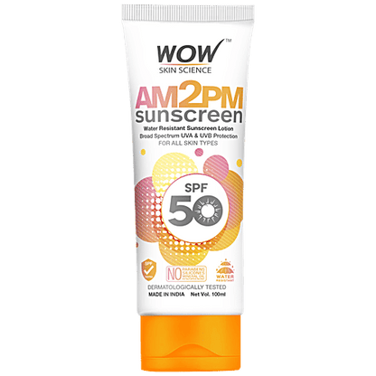 WOW SKIN SCIENCE AM2PM SPF50 SUNSCREEN LOTION, 100ML