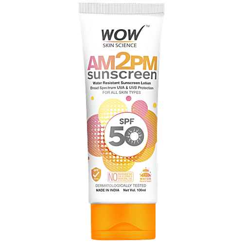 WOW SKIN SCIENCE AM2PM SPF50 SUNSCREEN LOTION, 100ML
