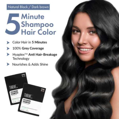 ThriveCo Coloring shampoo Natural Black, 20ML x 4N