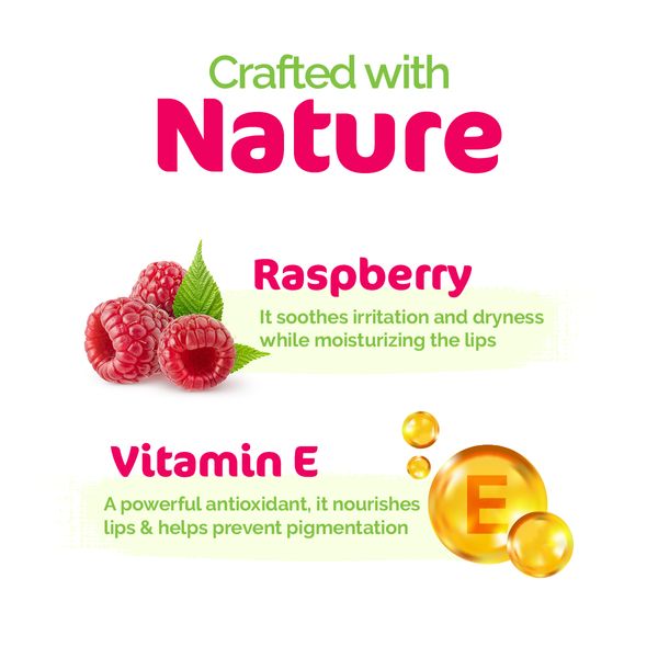 Mamaearth Nourishing Lip Balm 100% Natural With Vitamin E And Raspberry, 4 GM
