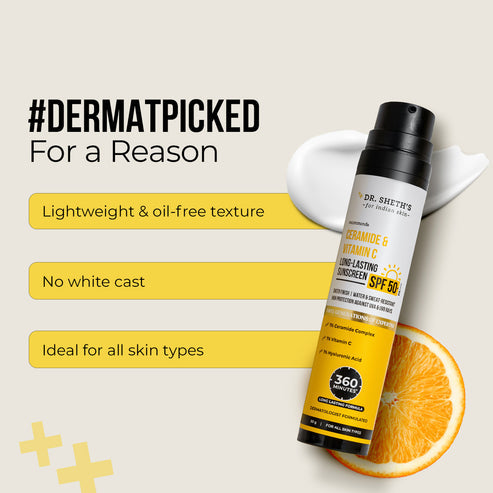 Dr. Sheth’s Ceramide & Vitamin C Long-Lasting Sunscreen, 50 GM