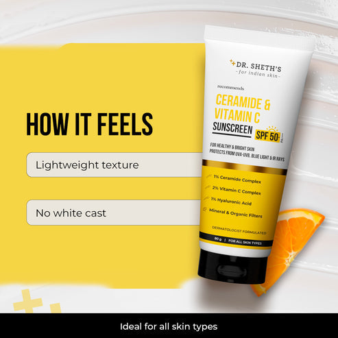 Dr. Sheth's Ceramide & Vitamin C Sunscreen, 80 GM
