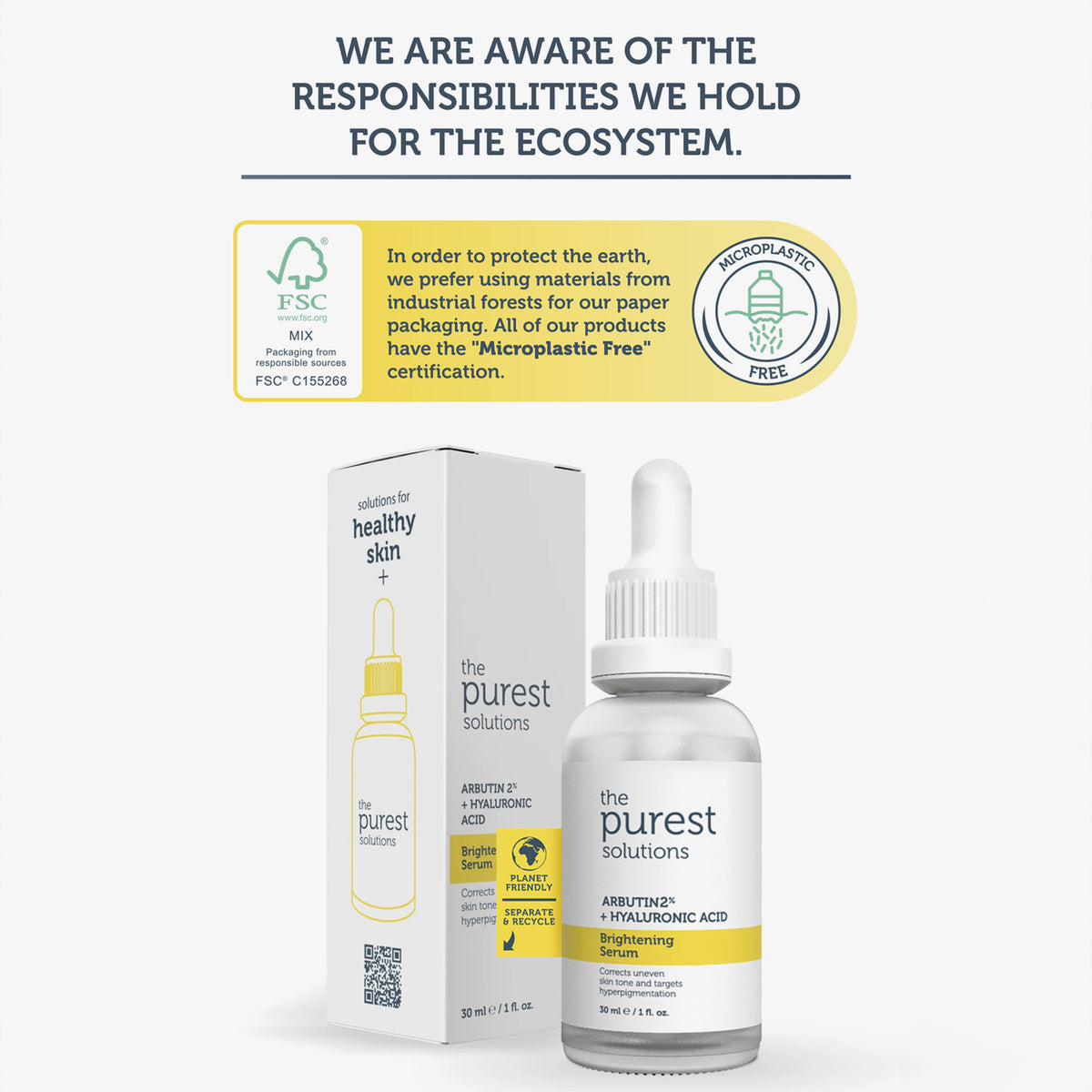 The Purest Solutions Arbutin 2% + Hyaluronic Acid Brightening Serum, 30ml
