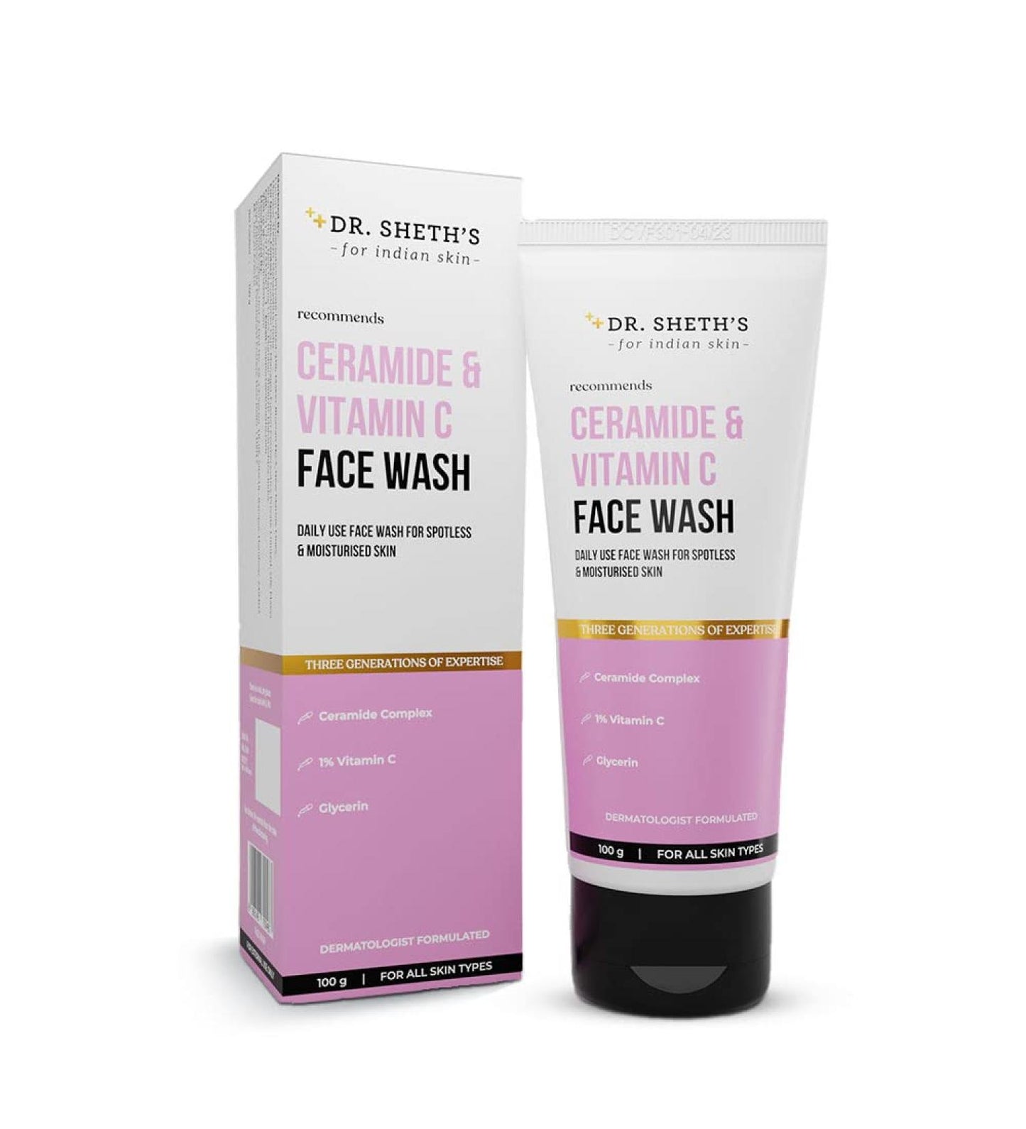 Dr. Sheth’s Ceramide & Vitamin C Face Wash, 100 GM