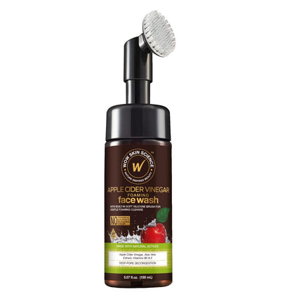 WOW SKIN SCIENCE APPLE CIDER VINEGAR FACE WASH W/BRUSH, 150ML