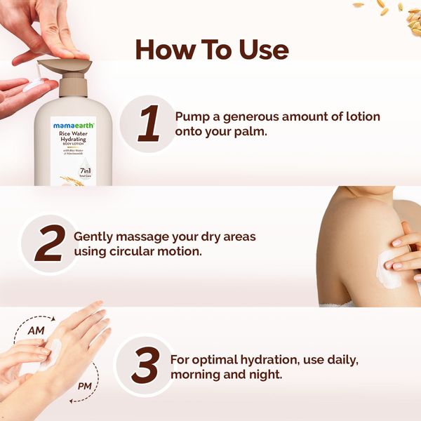 Mamaearth Rice Water Hydrating Body Lotion with Rice Water & Niacinamide, 400 ML