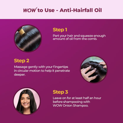 WOW SKIN SCIENCE ONION BLACK SEED HAIR OIL WITH COMB, 100ML