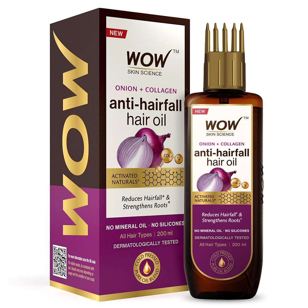 WOW SKIN SCIENCE ONION BLACK SEED HAIR OIL WITH COMB, 200ML