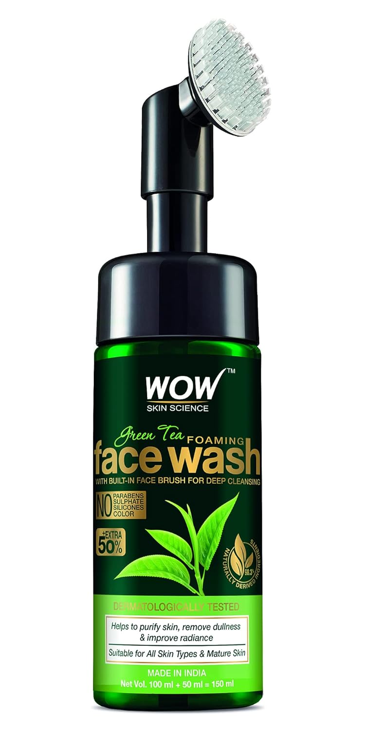 WOW SKIN SCIENCE GREEN TEA FW W/BRUSH, 150ML