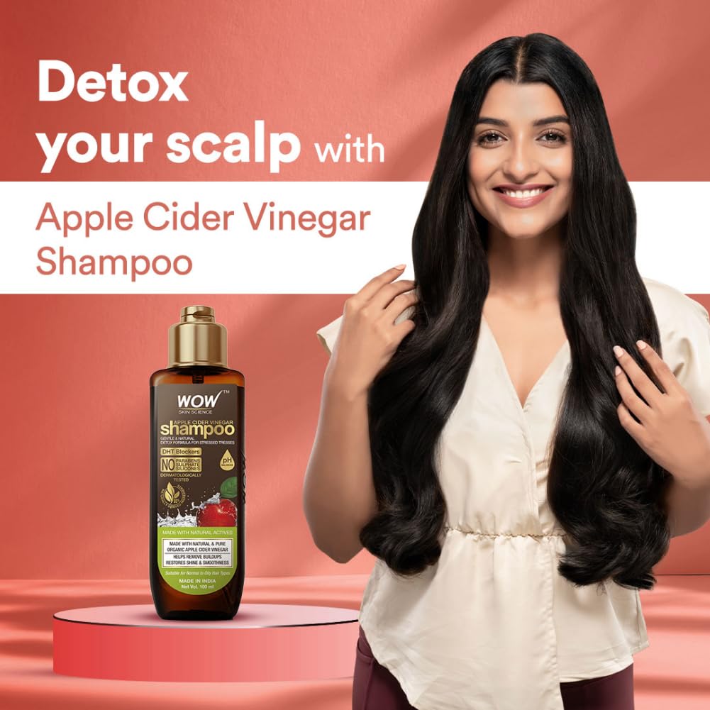 WOW SKIN SCIENCE APPLE CIDER VINEGER SHAMPOO, 100ML