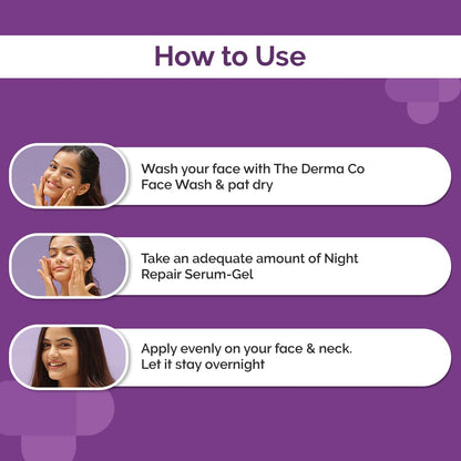 The Derma Co. 1% Kojic + Arbutin Night Repair Face Serum Gel, 50 GM