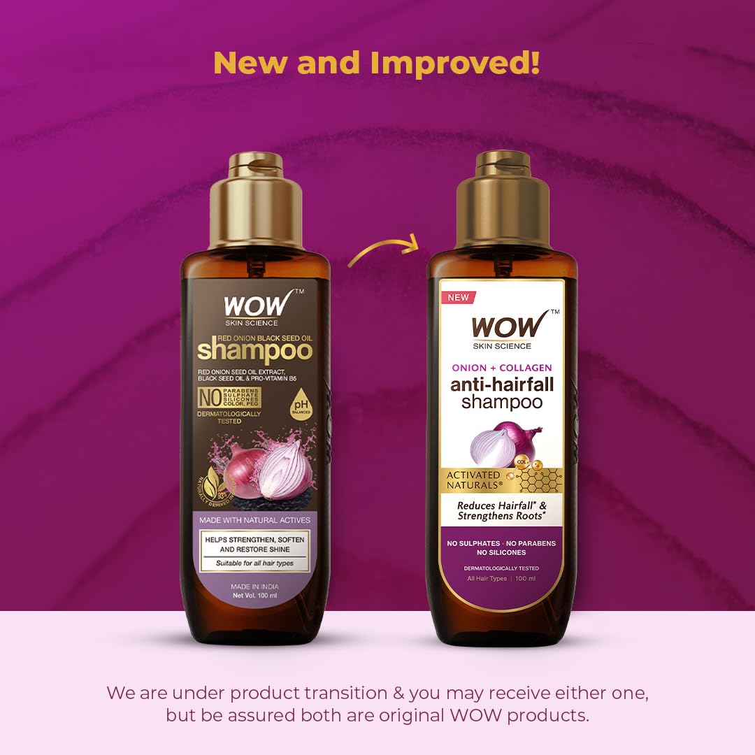 WOW SKIN SCIENCE ONION RED SEED OIL SHAMPOO, 100ML