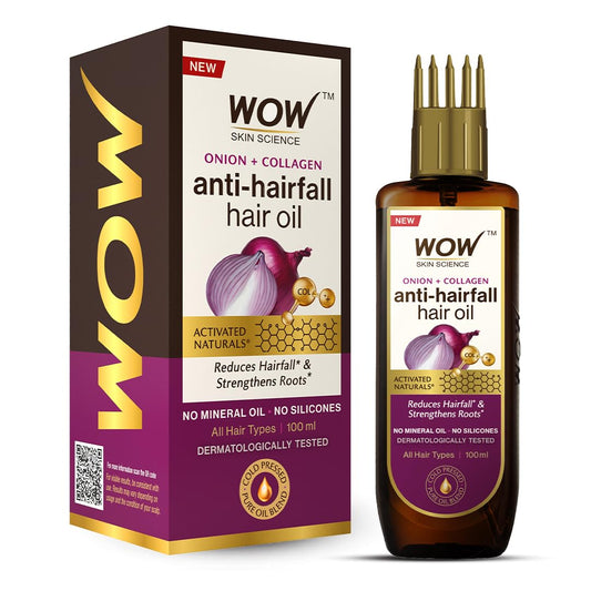 WOW SKIN SCIENCE ONION BLACK SEED HAIR OIL WITH COMB, 100ML