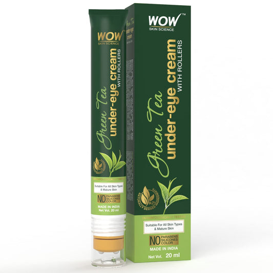 WOW SKIN SCIENCE GREEN TEA UNDER EYE ROLL ON CREAM, 20ML