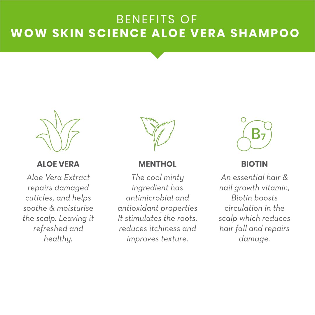 WOW SKIN SCIENCE ALOE VERA SHAMPOO, 250ML