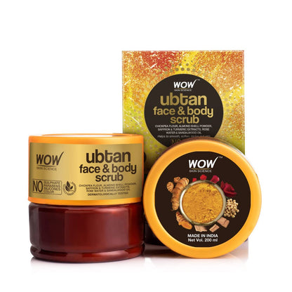 WOW SKIN SCIENCE UBTAN FACE & BODY SCRUB, 200ML