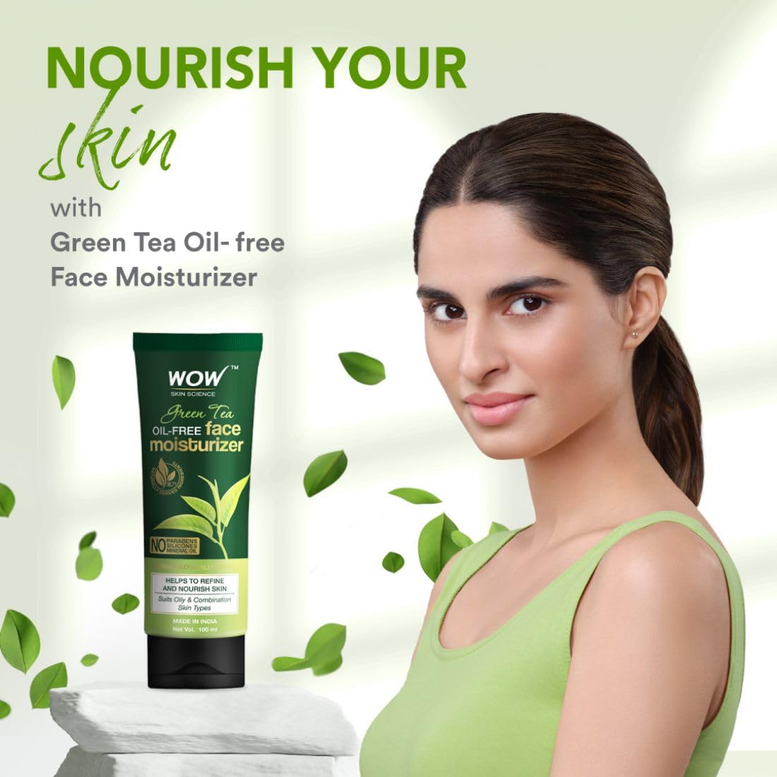 WOW SKIN SCIENCE GREEN TEA FACE MOISTURISER, 100ML