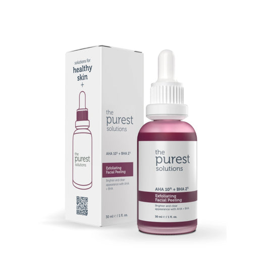The Purest Solutions AHA 10% + BHA 2% Exfoliating Facial Peeling, 30ml