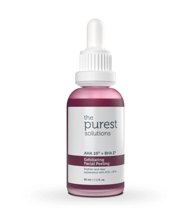 The Purest Solutions AHA 10% + BHA 2% Exfoliating Facial Peeling, 30ml