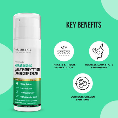 Dr. Sheth’s Kesar & Kojic Daily Pigmentation Correction Cream, 30 GM