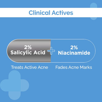 The Derma Co Sali-Cinamide Anti-Acne Face Wash with 2% Salicylic Acid & 2% Niacinamide, 80m ML