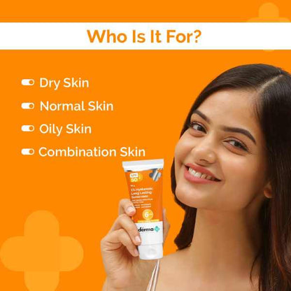 The Derma Co. 1% Hyaluronic Long Lasting Sunscreen, 50 GM