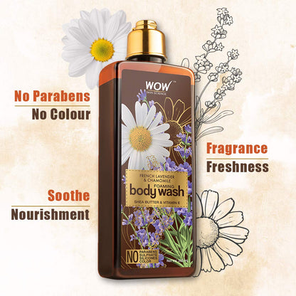 WOW SKIN SCIENCE LAVENDER & CHAMOMILE BODY WASH, 250ML