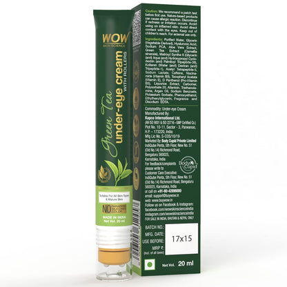 WOW SKIN SCIENCE GREEN TEA UNDER EYE ROLL ON CREAM, 20ML