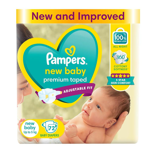 Pampers Active Baby Diapers New Born - 72 count Taped style diaper