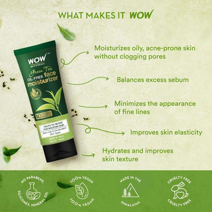 WOW SKIN SCIENCE GREEN TEA FACE MOISTURISER, 100ML