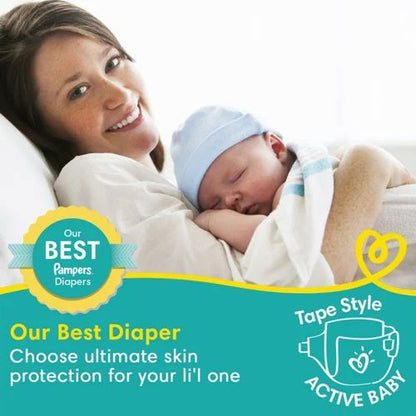 Pampers Active Baby Diapers New Born - 72 count Taped style diaper