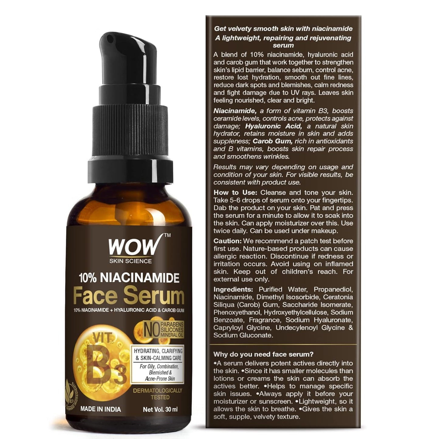 WOW SKIN SCIENCE NIACINAMIDE SERUM, 30ML