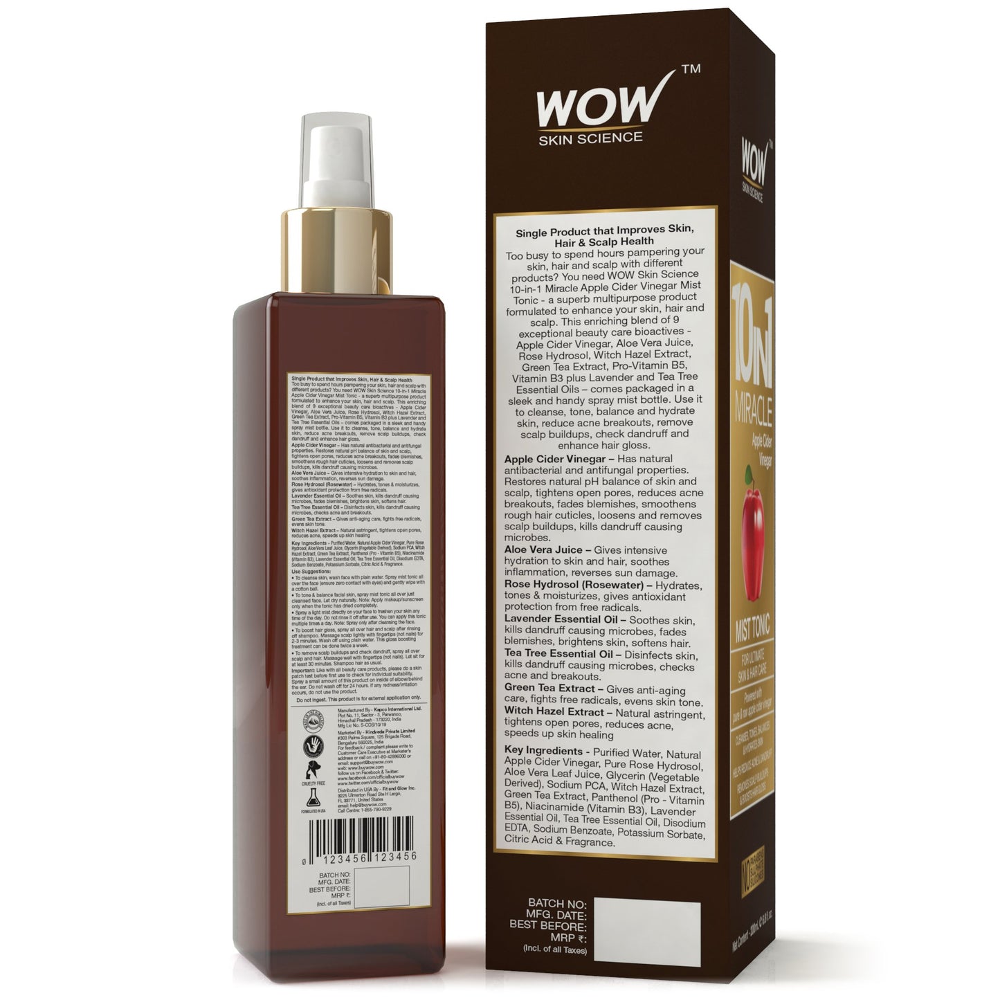 WOW SKIN SCIENCE 10 IN 1 MIRACIE APPLE CIDER TONER, 200ML