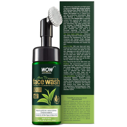 WOW SKIN SCIENCE GREEN TEA FW W/BRUSH, 150ML