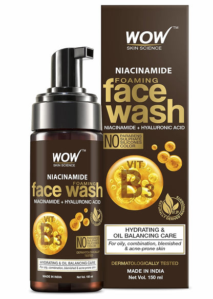 WOW SKIN SCIENCE NIACINAMIDE FOAMING FACE WASH, 150ML