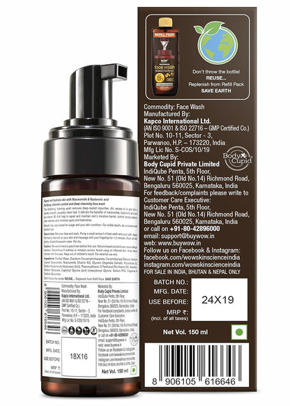 WOW SKIN SCIENCE NIACINAMIDE FOAMING FACE WASH, 150ML