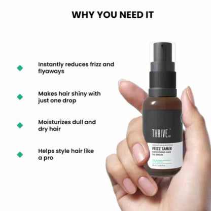 ThriveCo Frizz Tamer Smoothing Hair Oil Serum, 30 ML