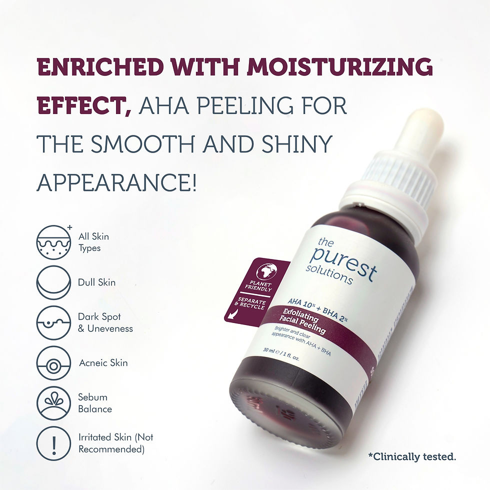 The Purest Solutions AHA 10% + BHA 2% Exfoliating Facial Peeling, 30ml