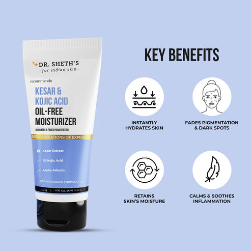 Dr. Sheth’s Kesar & Kojic Acid Oil- Free Moisturizer, 50 GM