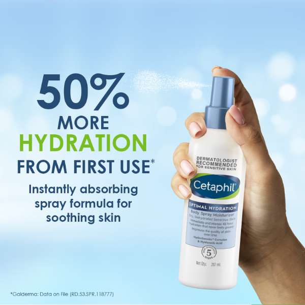 Cetaphil Optimal Hydration Body Spray Moisturizer, 207 ML