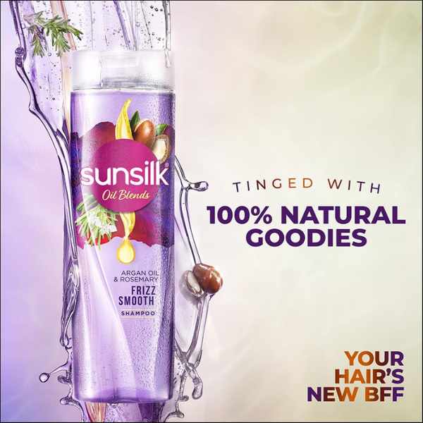 Sunsilk Argan Oil & Rosemary Frizz Smooth Oil Blends Shampoo, 370 ML