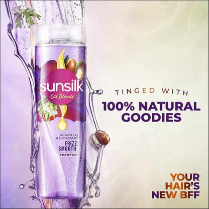 Sunsilk Argan Oil & Rosemary Frizz Smooth Oil Blends Shampoo, 370 ML